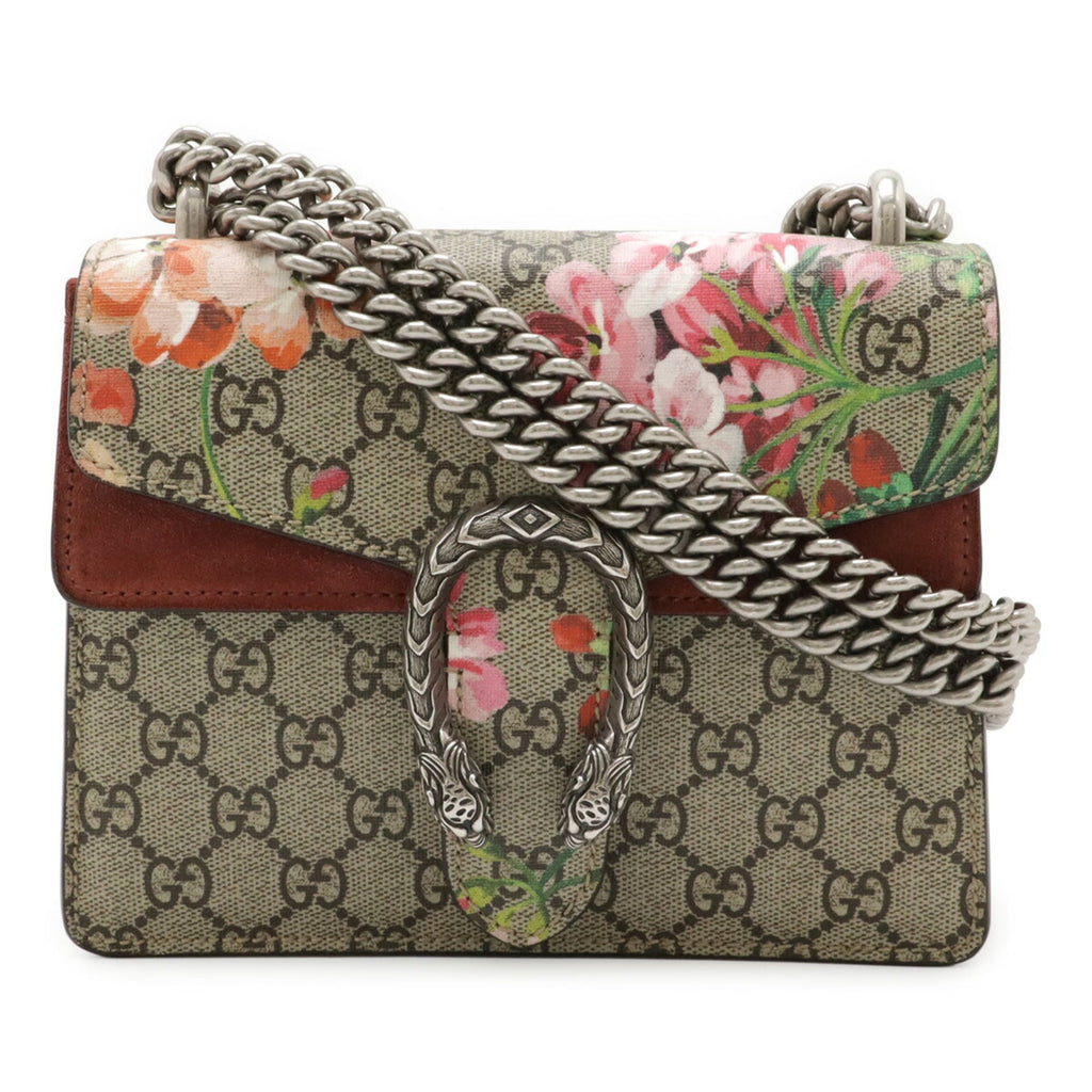 Gucci Gg Blooms Beige Pink Multi-Color Coated Canvas Shoulder Bag (Pre-Owned)