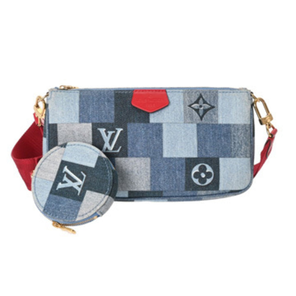 Louis Vuitton Blue Monogram Denim Pochette Shoulder Bag (Pre-Owned)