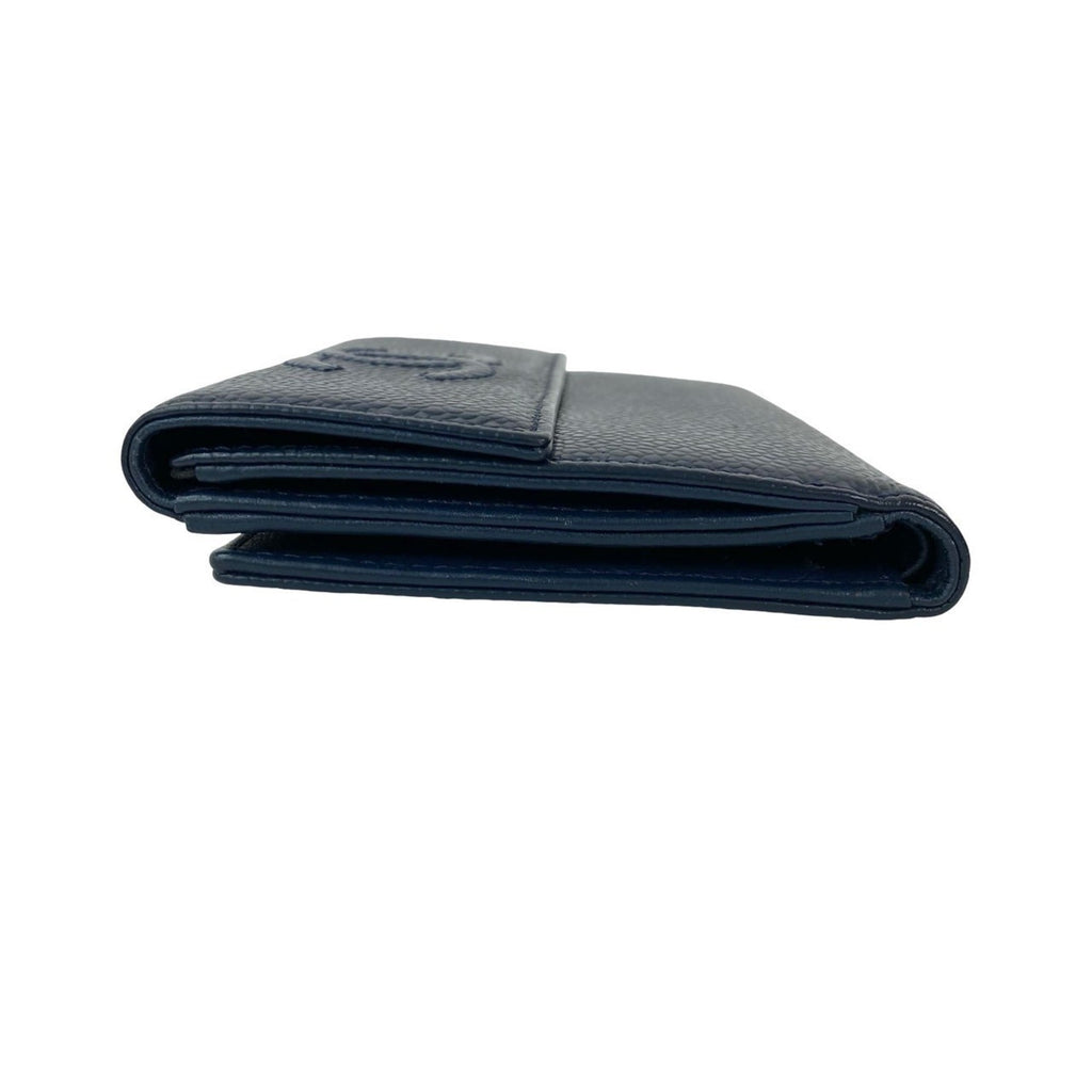 Chanel Navy Grained Calfskin Wallet (Bi-Fold) (Pre-Owned)