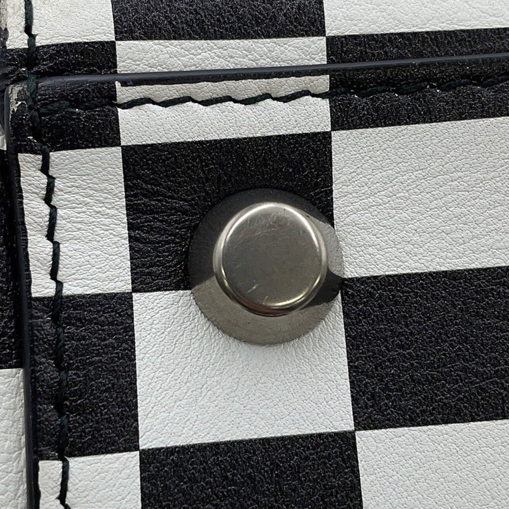 Christian Dior Lady Dior Black White Leather Handbag (Pre-Owned)
