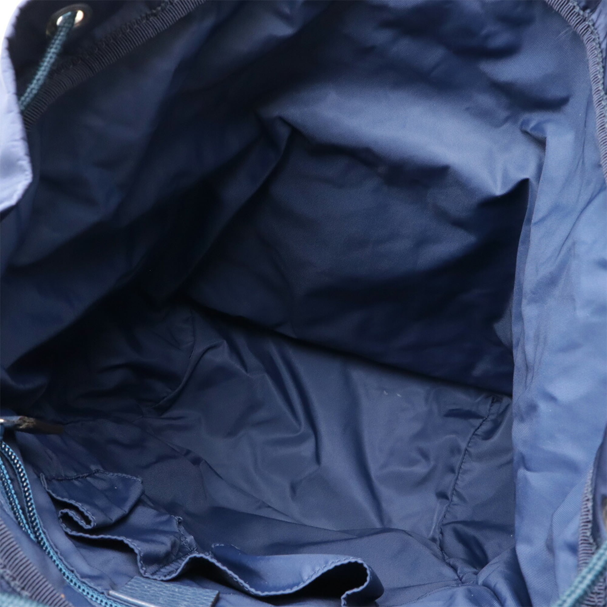 Gucci Navy Nylon Leather Backpack (Pre-Owned)