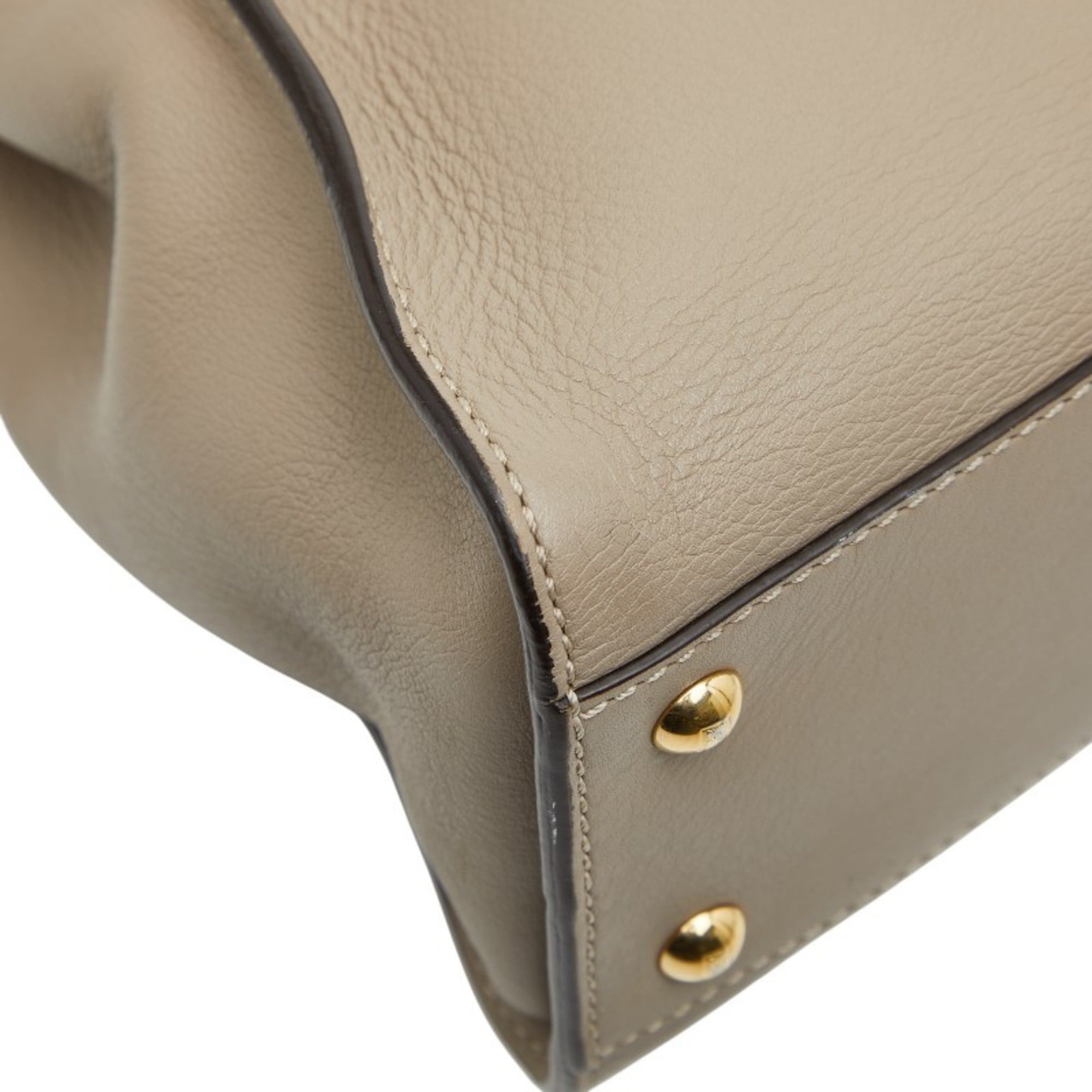 Fendi Grayish Leather Handbag Shoulder Bag (Pre-Owned)