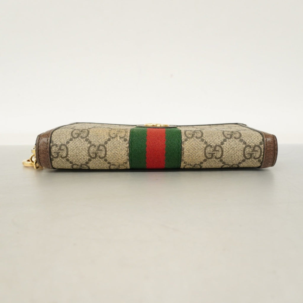 Gucci Beige Brown Pvc Long Wallet (Bi-Fold) (Pre-Owned)