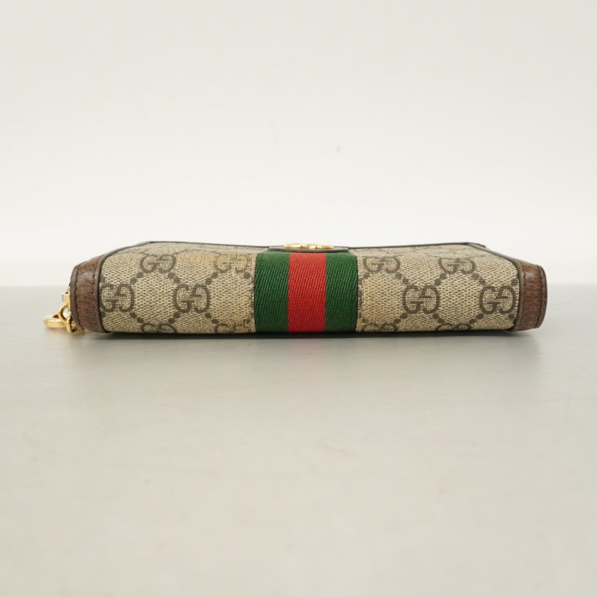 Gucci Beige Brown Pvc Long Wallet (Bi-Fold) (Pre-Owned)