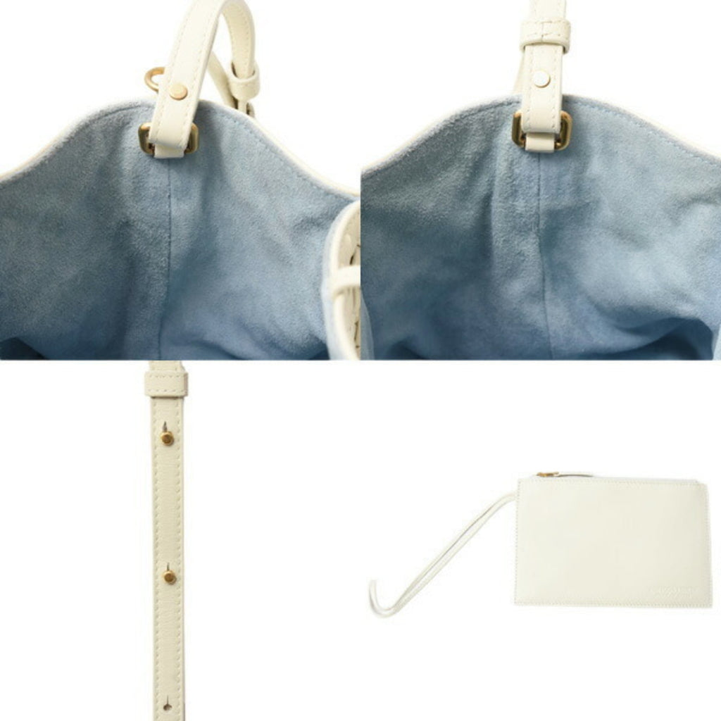 Bottega Veneta Intrecciato Ivory White Intrecciato Shoulder Bag (Pre-Owned)