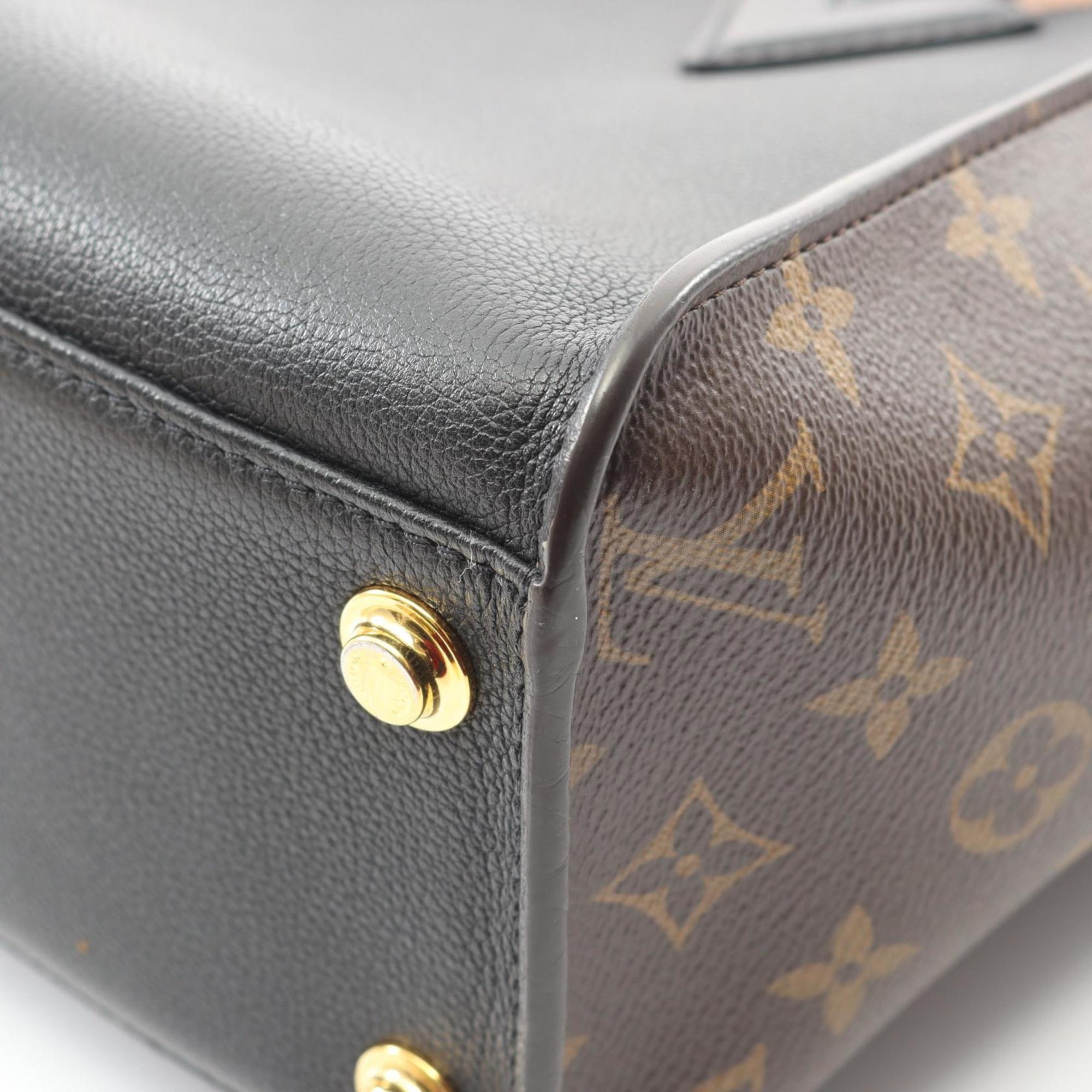 Louis Vuitton Black Brown Monogram Monogram Leather Handbag (Pre-Owned)