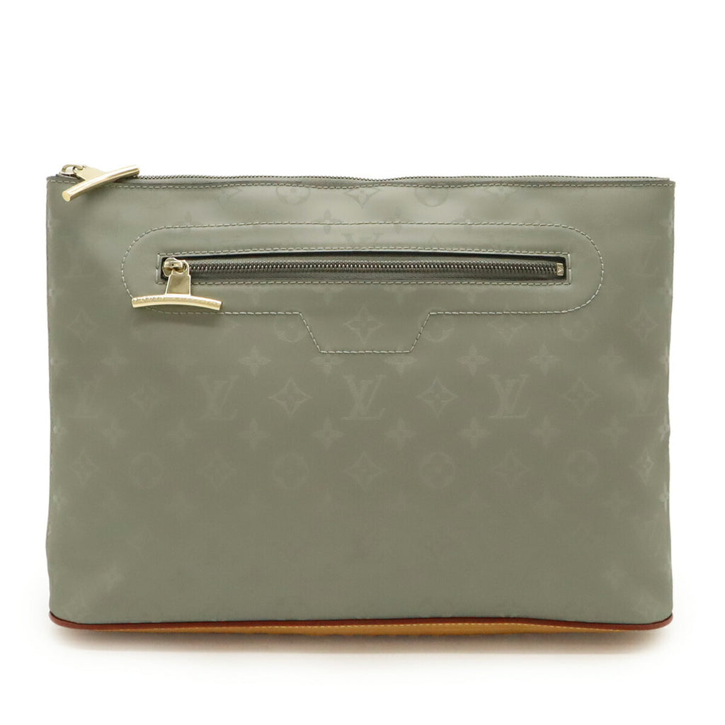 Louis Vuitton Gray Canvas Clutch Bag (Pre-Owned)