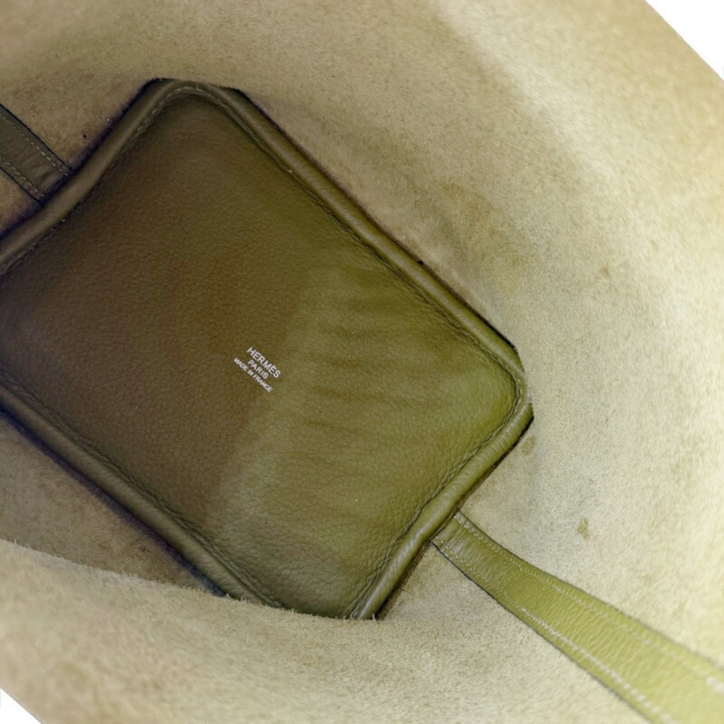 Hermes Anis Green Taurillon Clemence Leather Handbag (Pre-Owned)