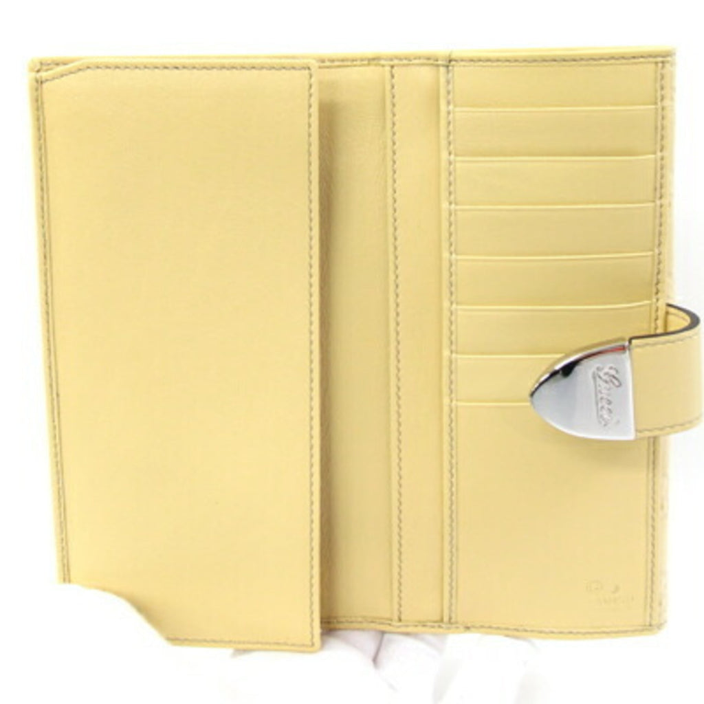 Gucci Cream Yellow Leather Long Wallet (Bi-Fold) (Pre-Owned)