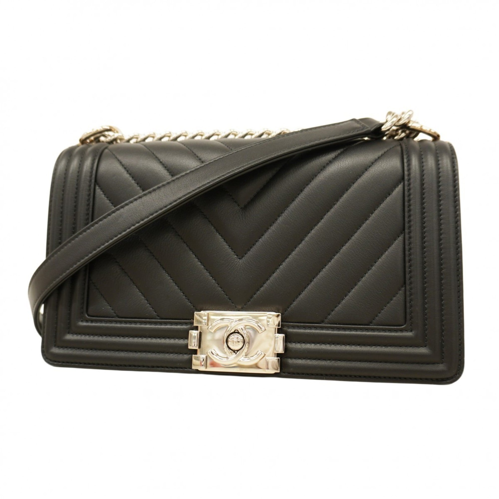Chanel Black Leather Shoulder Bag (Pre-Owned)