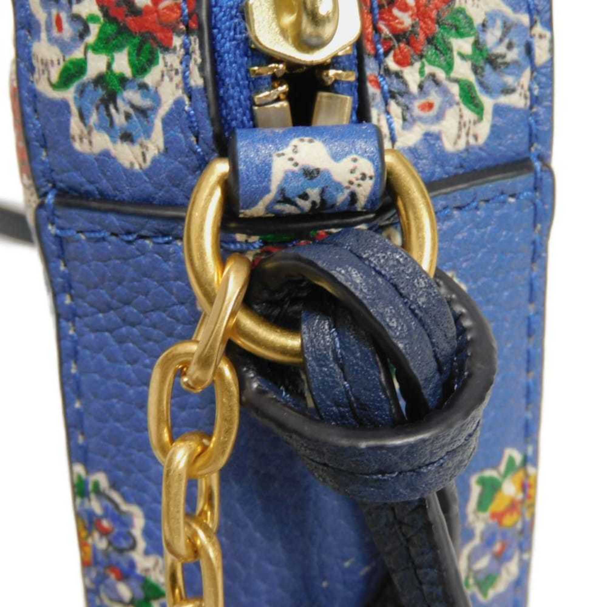 Tory Burch Blue Multi-Color Leather Shoulder Bag (Pre-Owned)