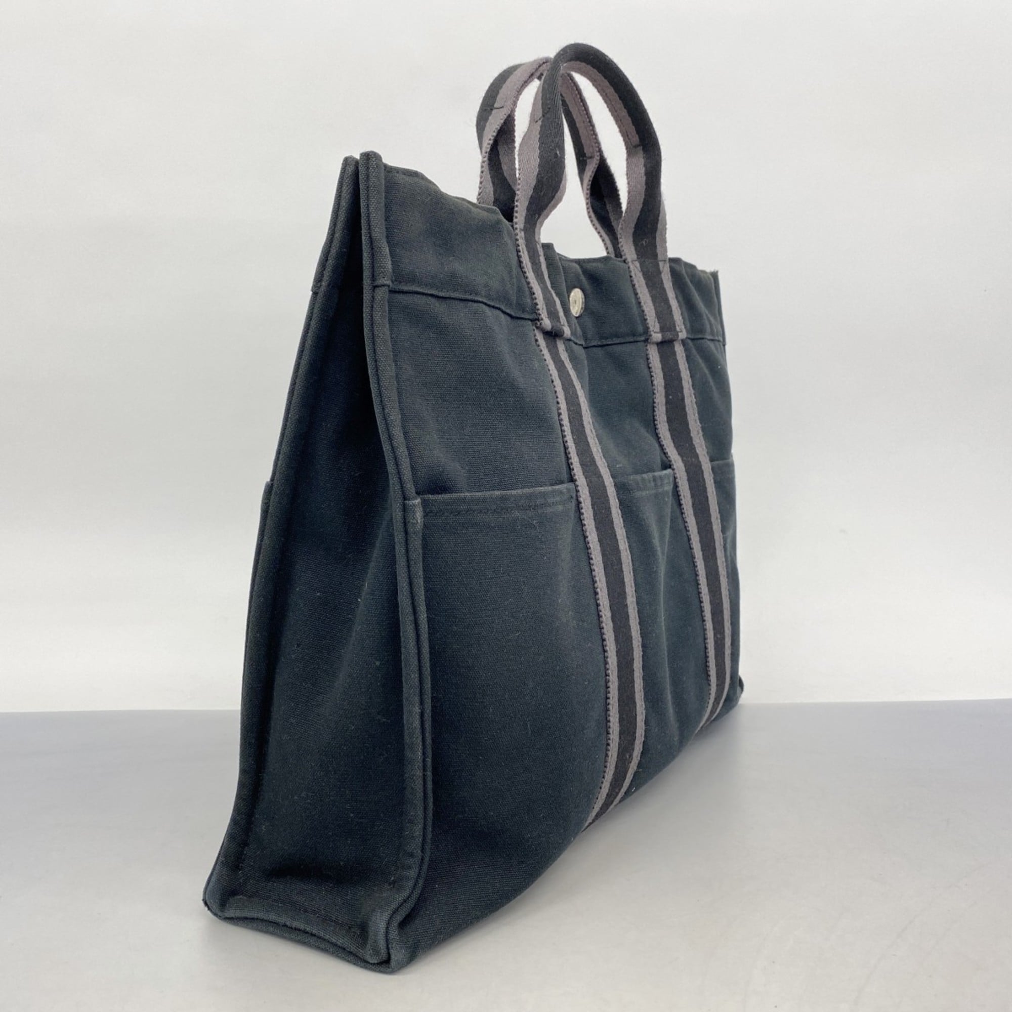 Hermes Black Canvas Tote Bag (Pre-Owned)