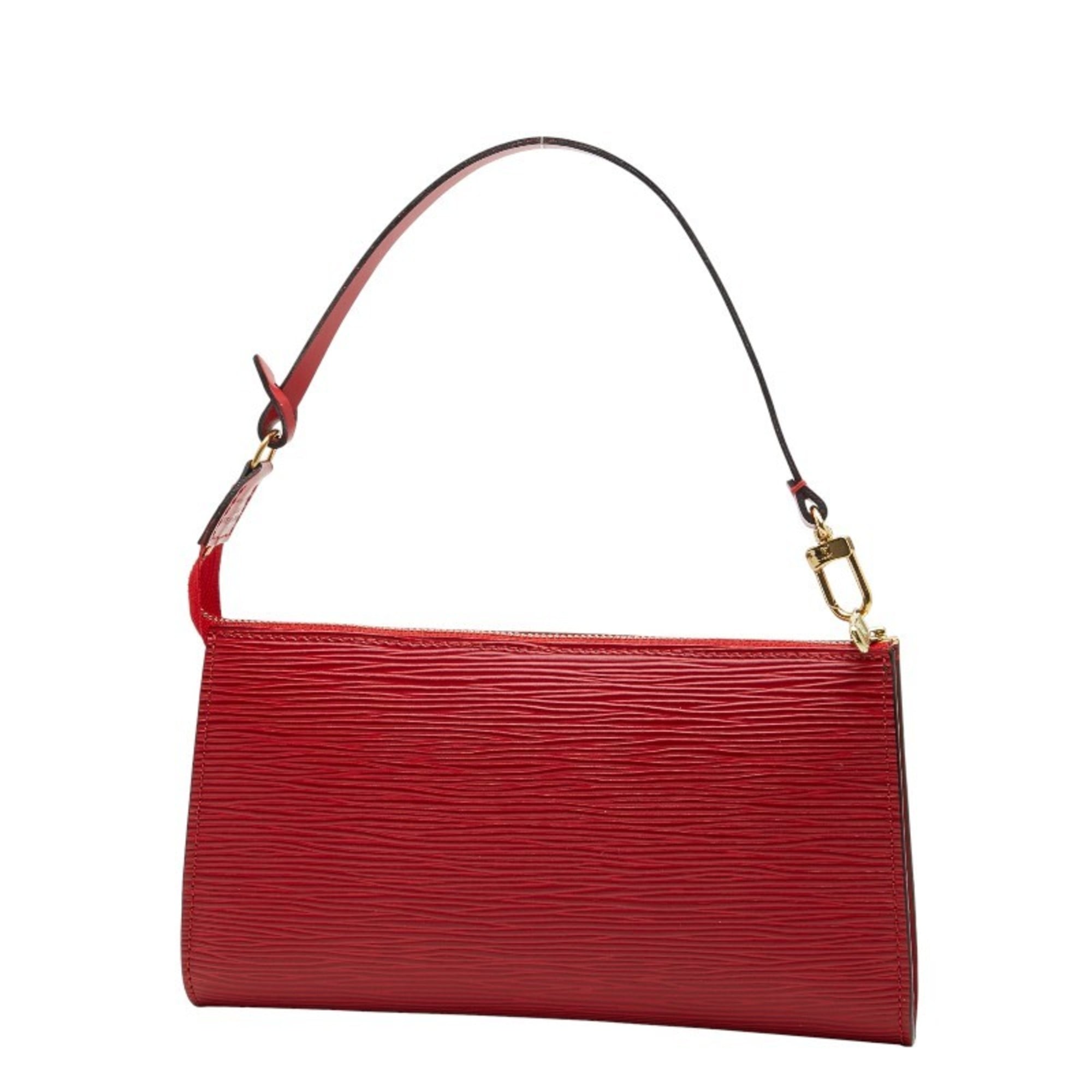 Louis Vuitton Castilian Red Leather Handbag Pochette Pouch (Pre-Owned)