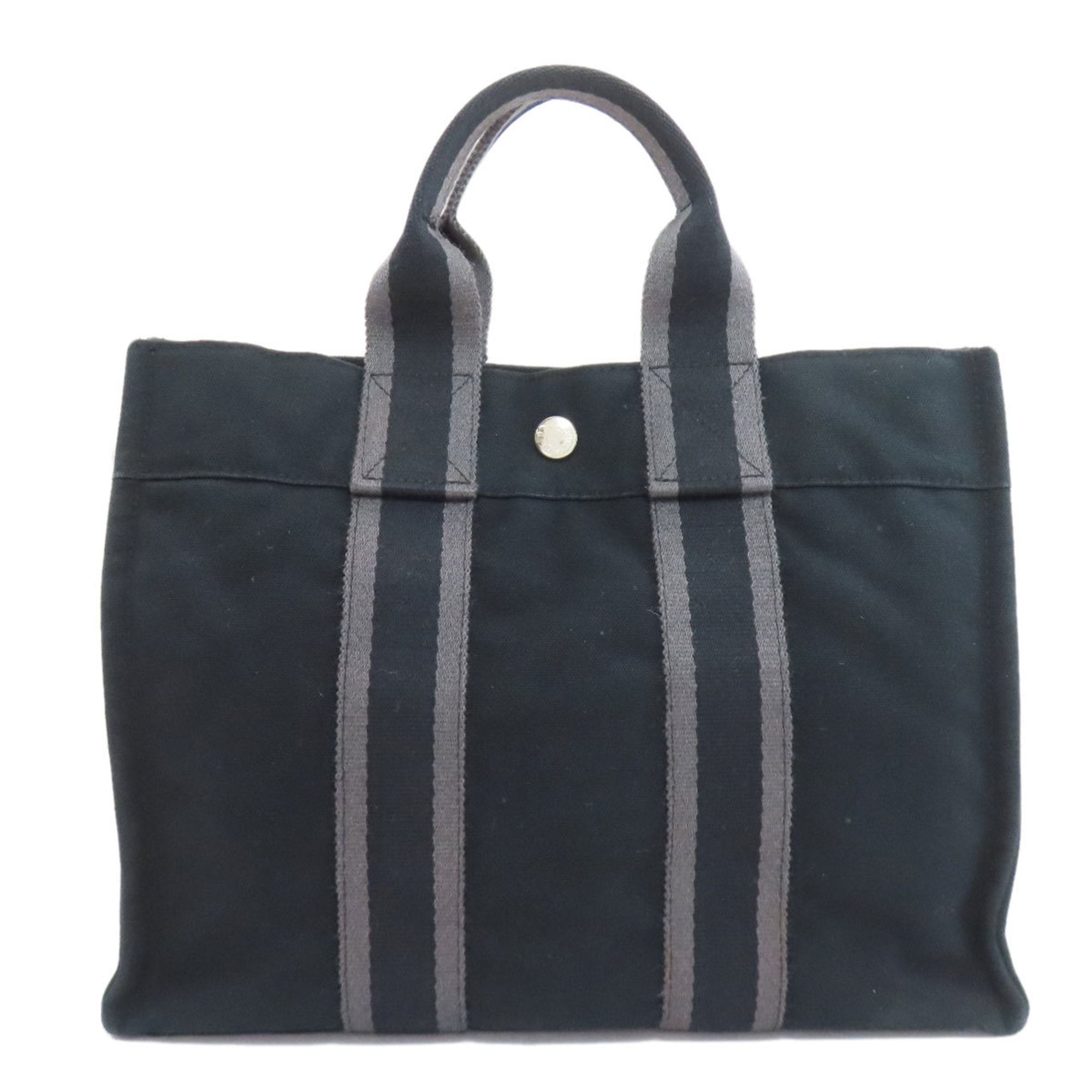 Hermes Black Canvas Handbag (Pre-Owned)