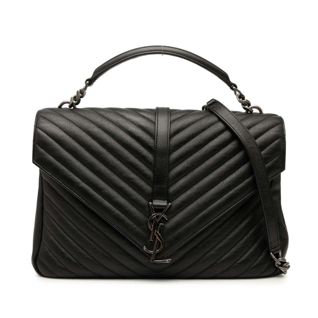 Saint Laurent Black Leather Handbag Shoulder Bag (Pre-Owned)