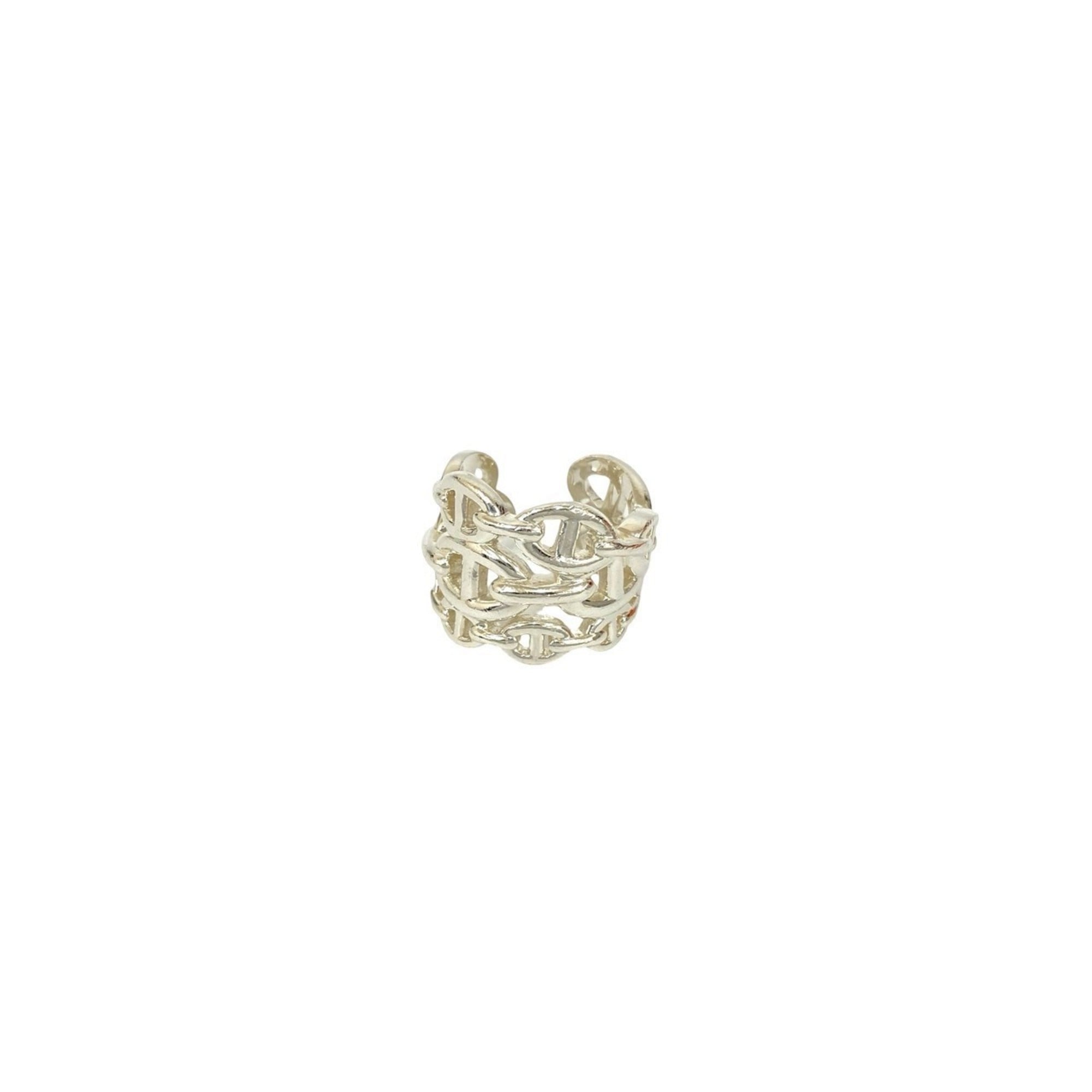 Hermes Silver Silver 925 Band Ring (Pre-Owned)