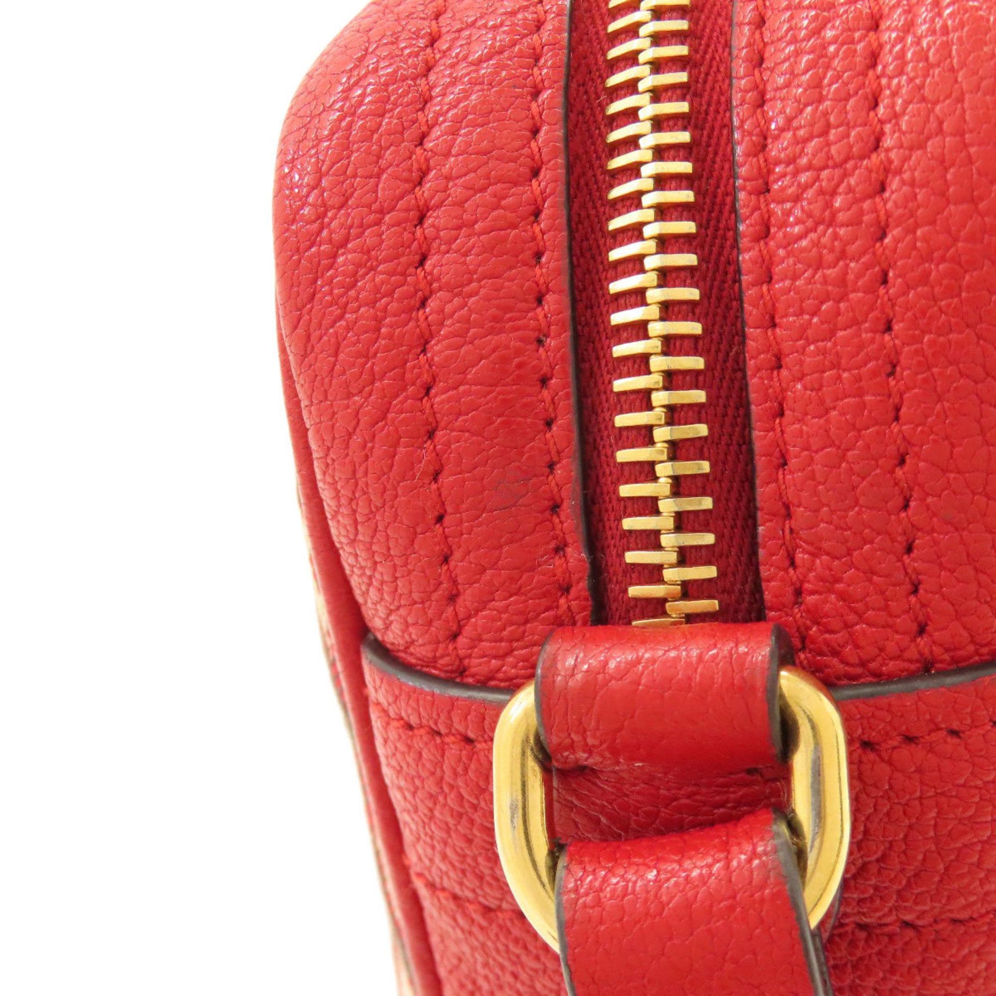 Miu Miu Red Color Canvas Shoulder Bag (Pre-Owned)