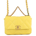Chanel Matelasse Yellow Leather Shoulder Bag (Pre-Owned)