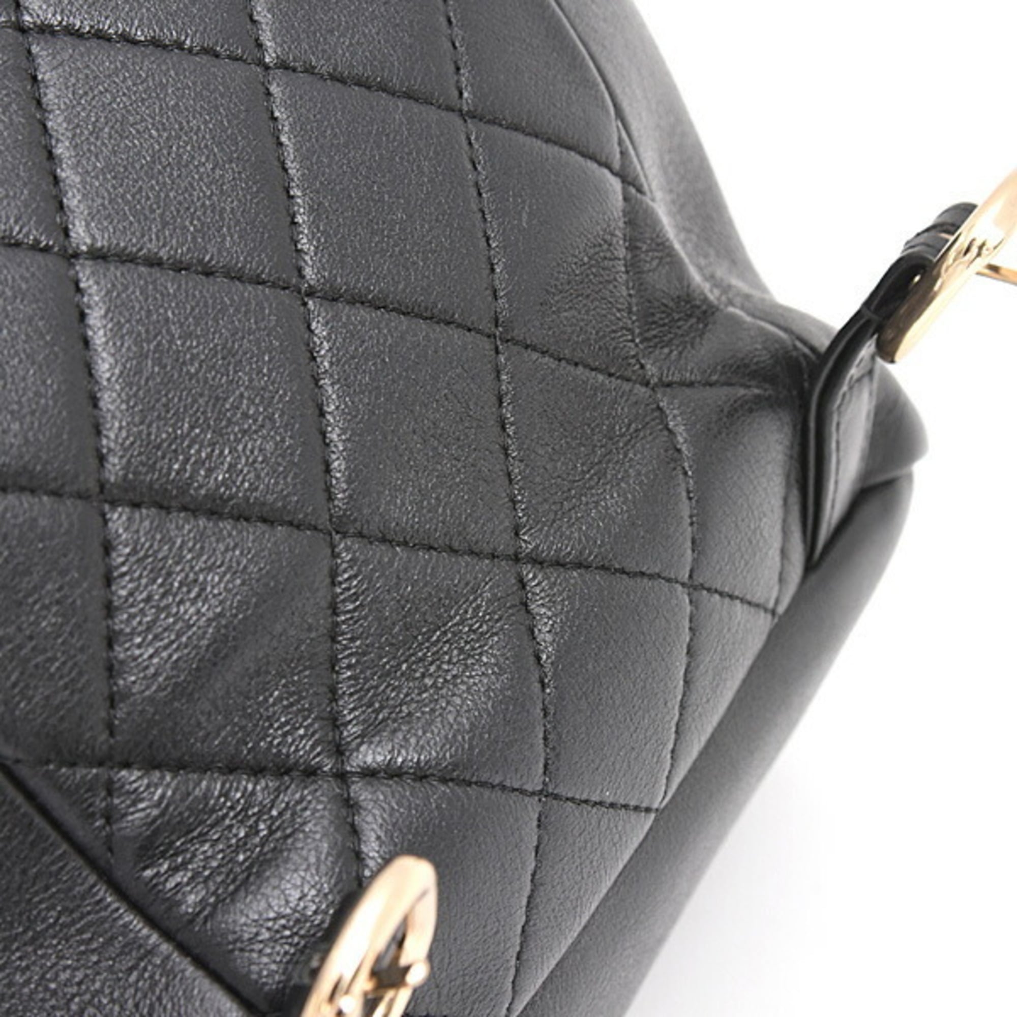 Chanel Matelasse Black Leather Backpack (Pre-Owned)