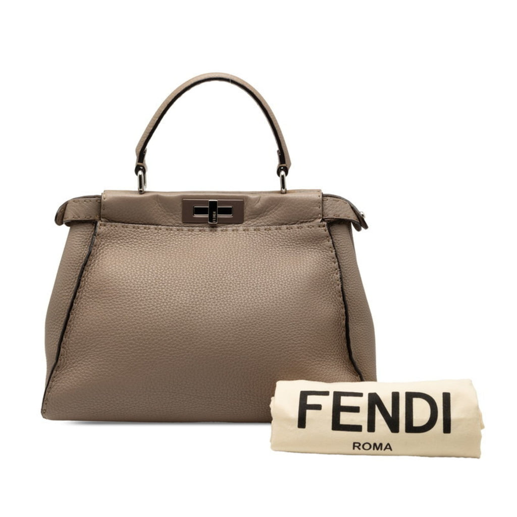 Fendi Grayish Leather Handbag (Pre-Owned)