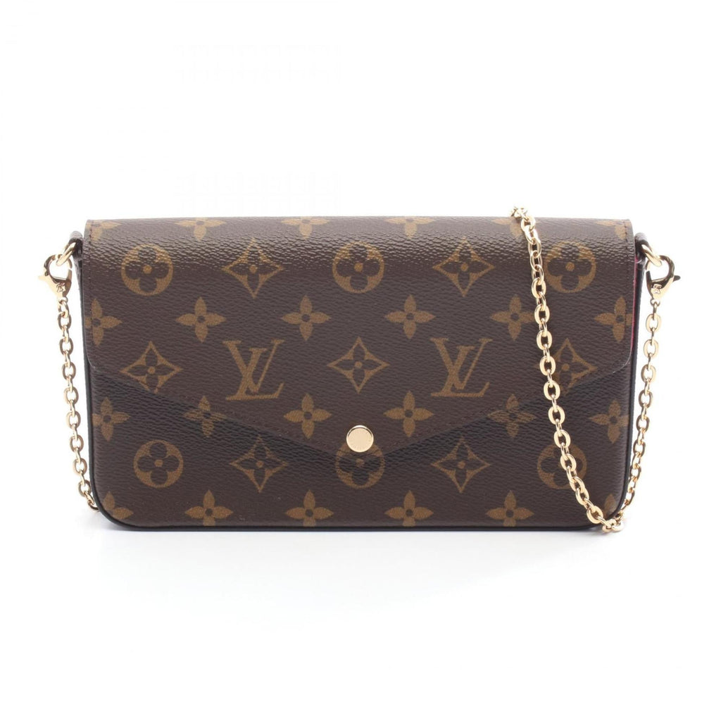 Louis Vuitton Brown Fuchsia Pvc Coated Canvas Leather Pochette Shoulder Bag (Pre-Owned)
