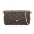 Louis Vuitton Brown Fuchsia Pvc Coated Canvas Leather Pochette Shoulder Bag (Pre-Owned)