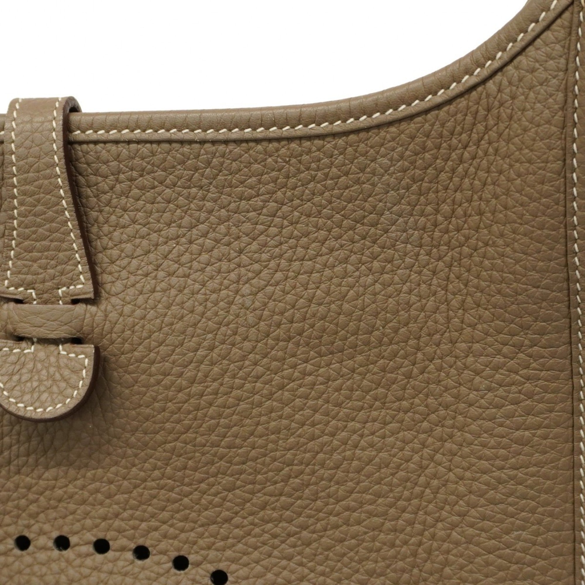 Hermes Etoupe Gray Taurillon Clemence Leather Shoulder Bag (Pre-Owned)