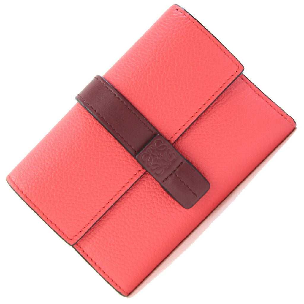 Loewe Bordeaux Pink Red Color Leather Wallet (Tri-Fold) (Pre-Owned)