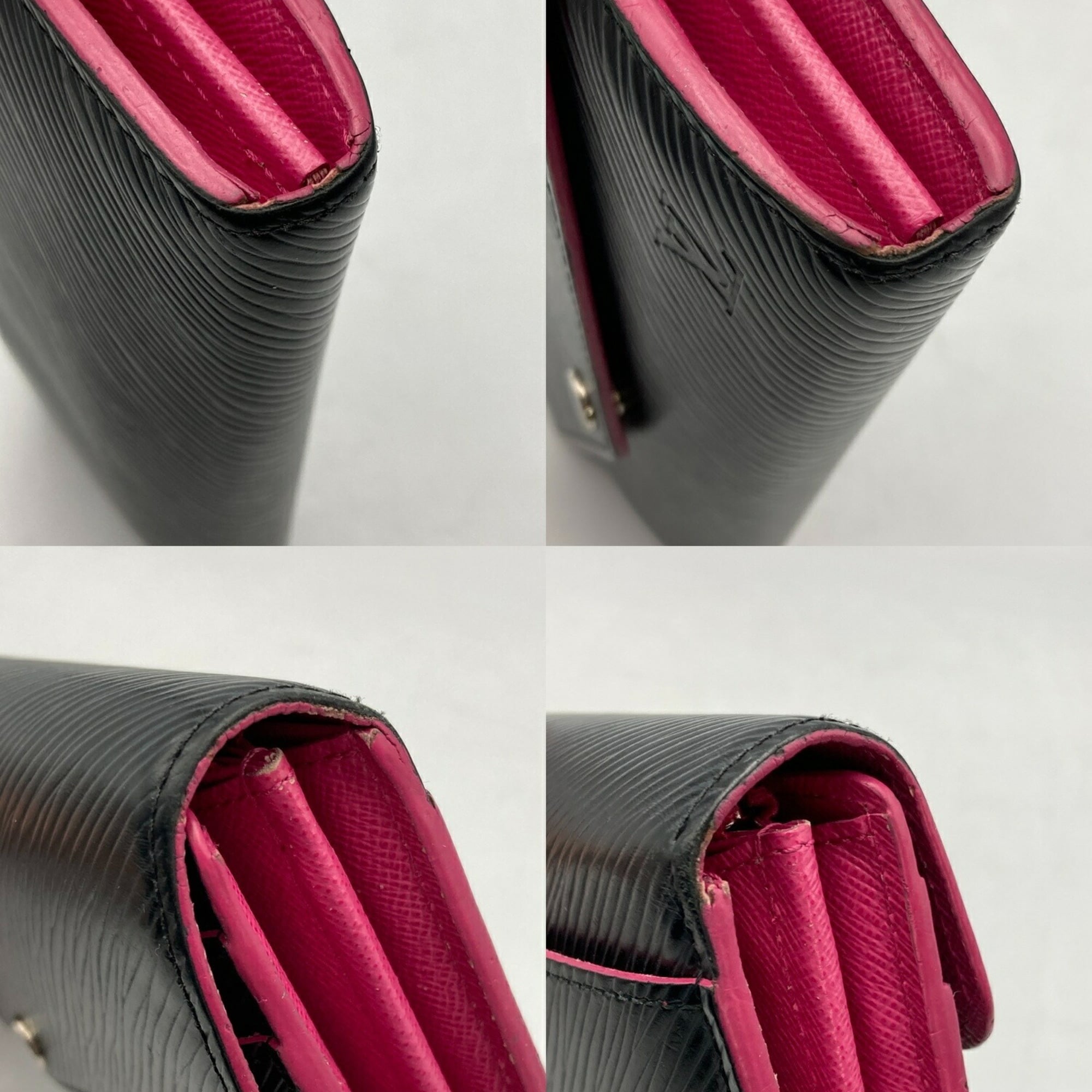 Louis Vuitton Black Leather Long Wallet (Bi-Fold) (Pre-Owned)