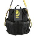 Fendi Pequin Black Yellow Nylon Leather Backpack (Pre-Owned)