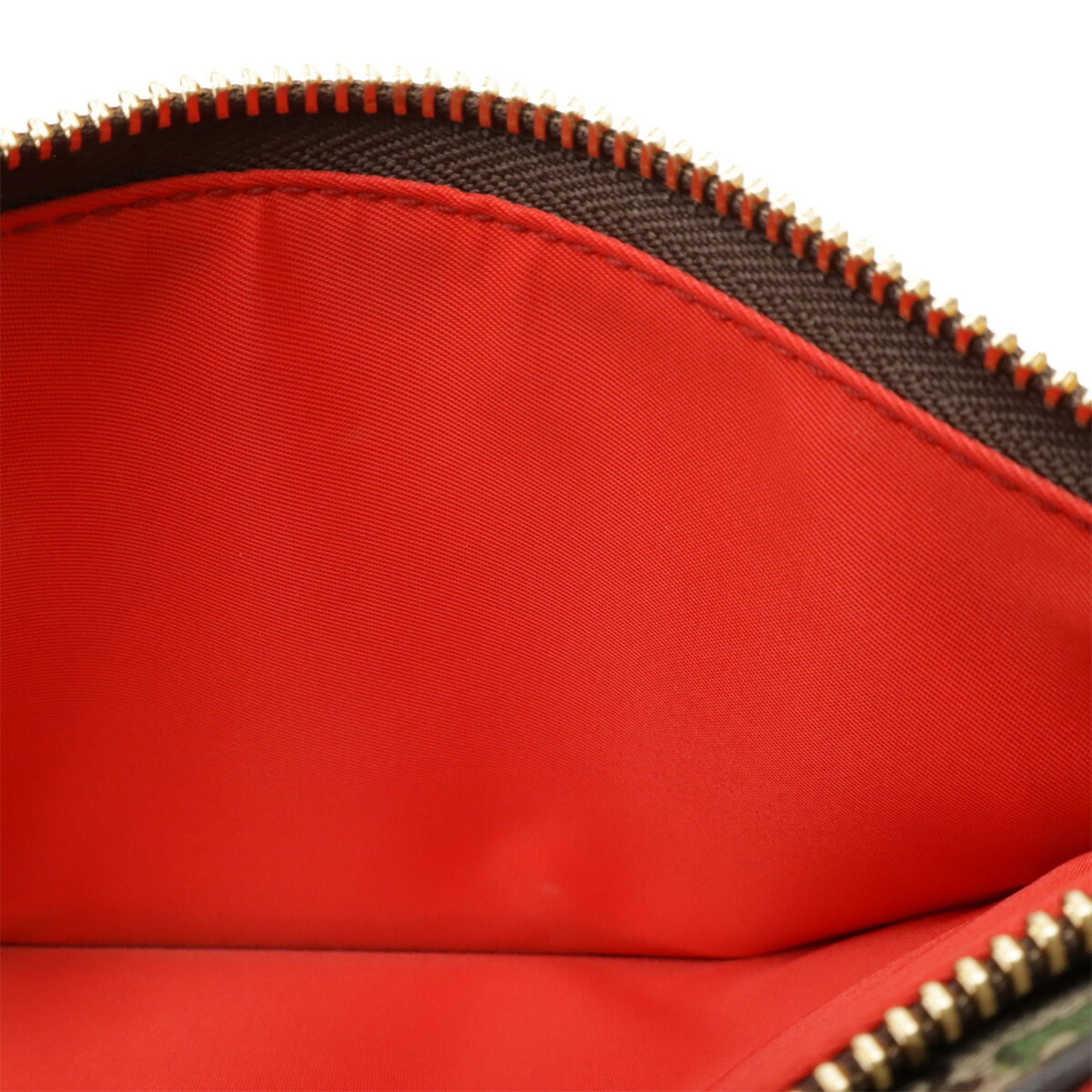 Gucci Beige Multi-Color Red Color Gg Supreme Canvas Leather Shoulder Bag (Pre-Owned)