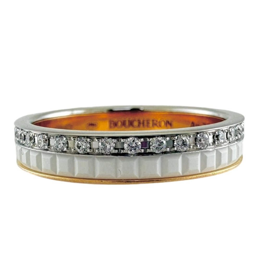 Boucheron Pink Gold White Pink Gold (18K) Ceramic Band Ring (Pre-Owned)