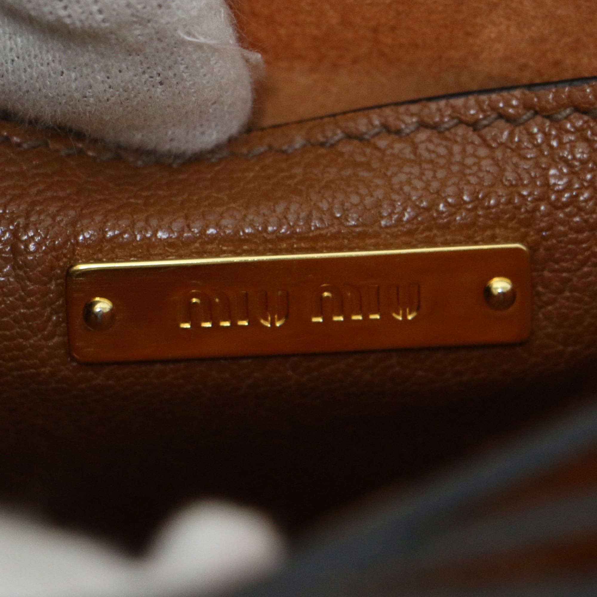 Miu Miu Brown Orange Leather Handbag Shoulder Bag (Pre-Owned)