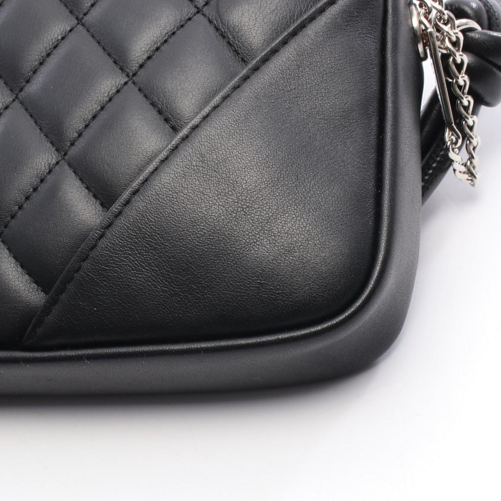 Chanel Black White Leather Handbag (Pre-Owned)