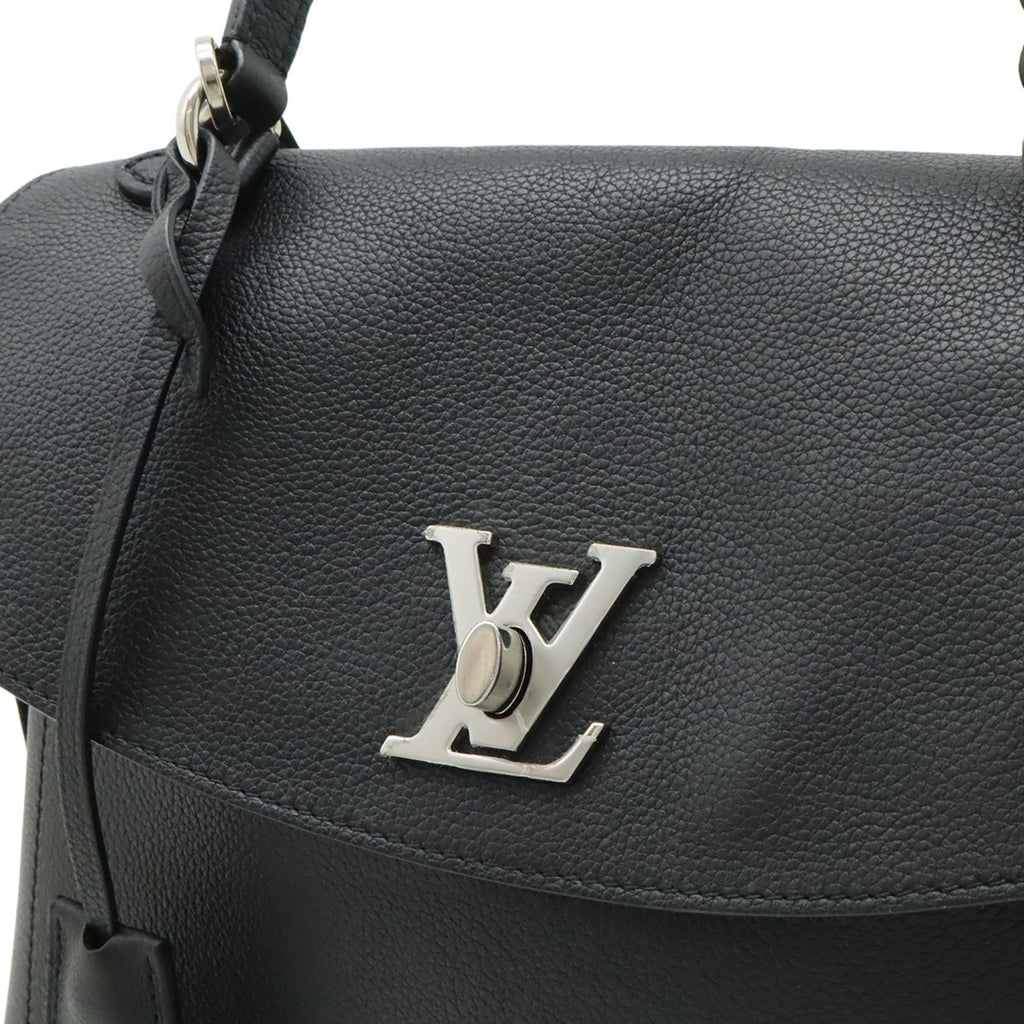 Louis Vuitton Black Noir Leather Handbag Shoulder Bag (Pre-Owned)