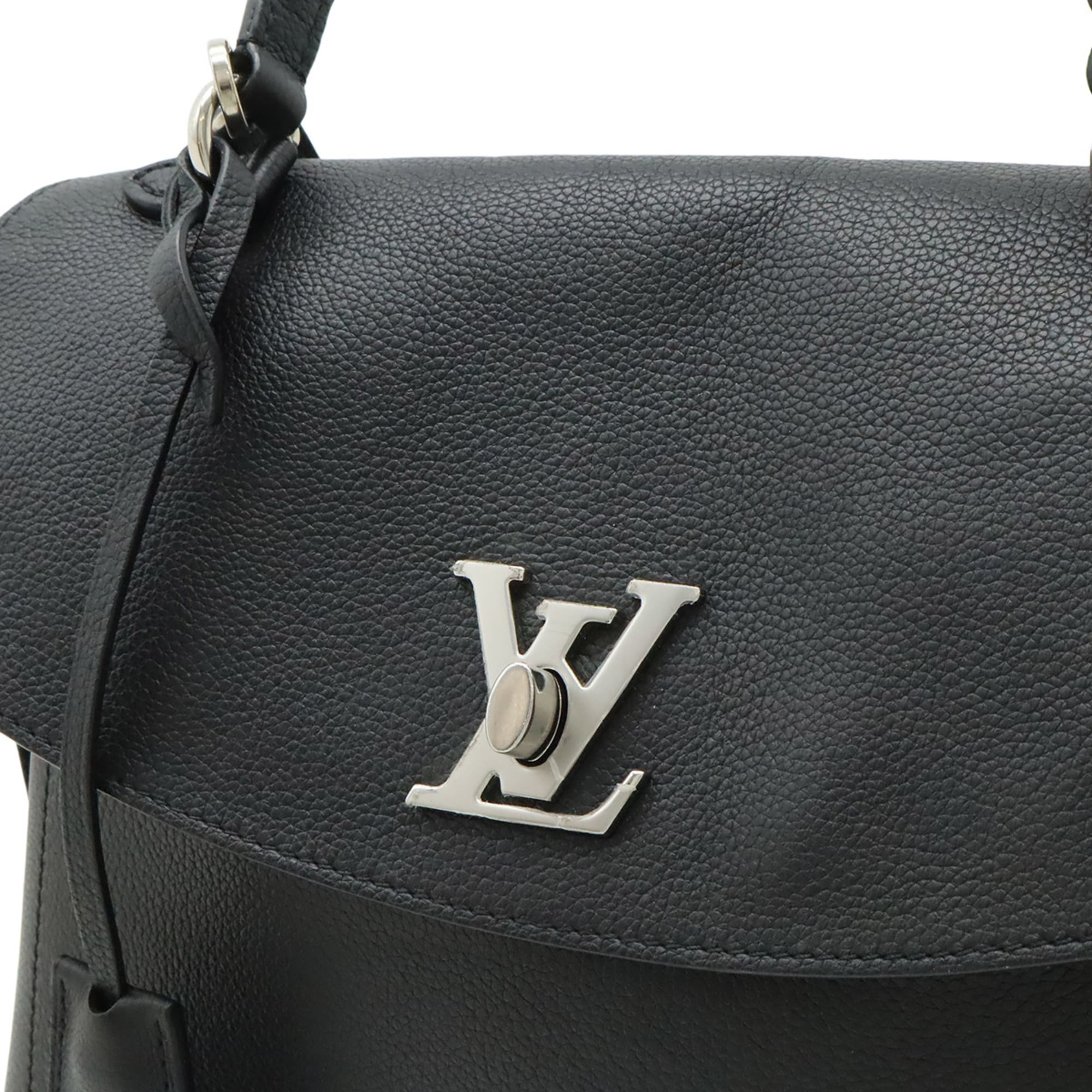 Louis Vuitton Black Noir Leather Handbag Shoulder Bag (Pre-Owned)