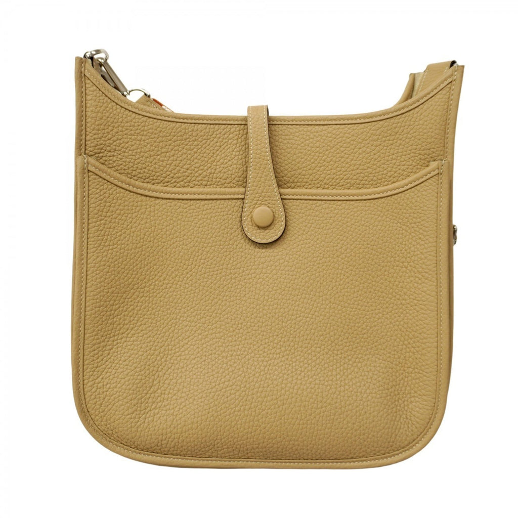 Hermes Silver Taurillon Clemence Leather Shoulder Bag (Pre-Owned)