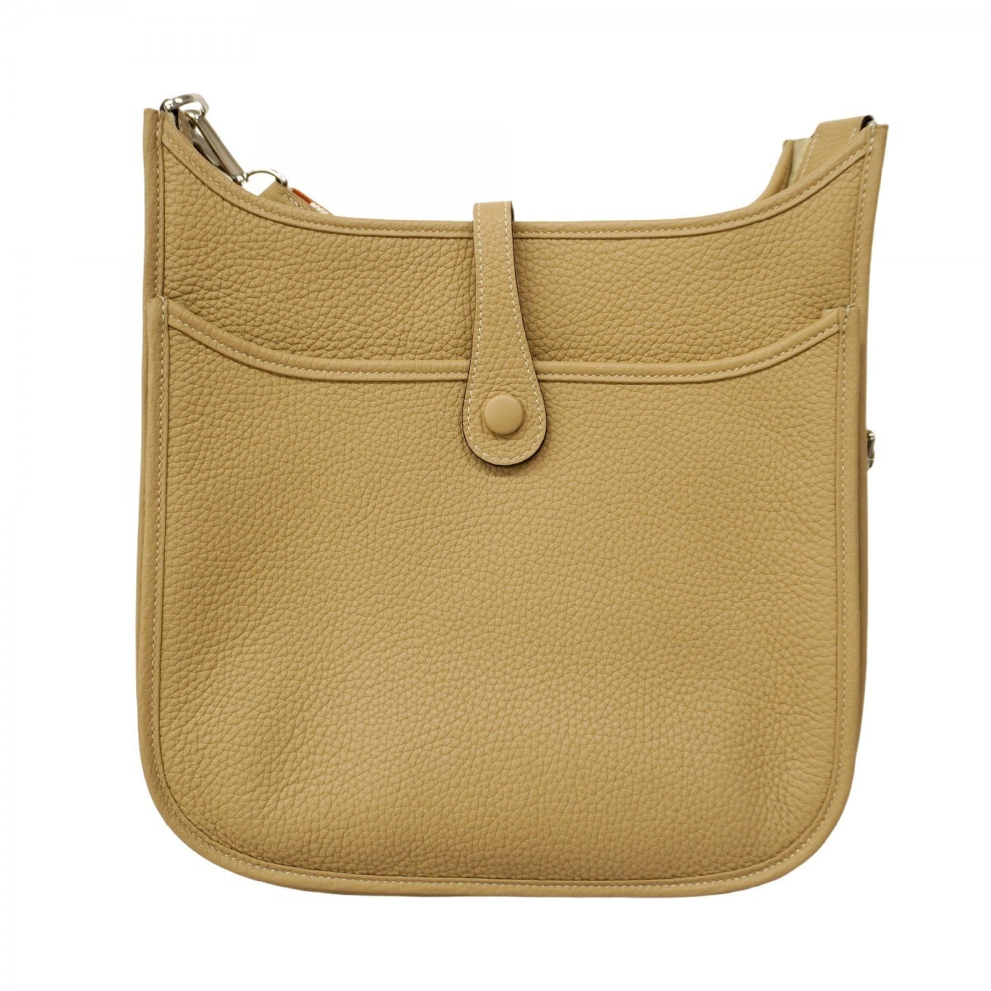 Hermes Silver Taurillon Clemence Leather Shoulder Bag (Pre-Owned)