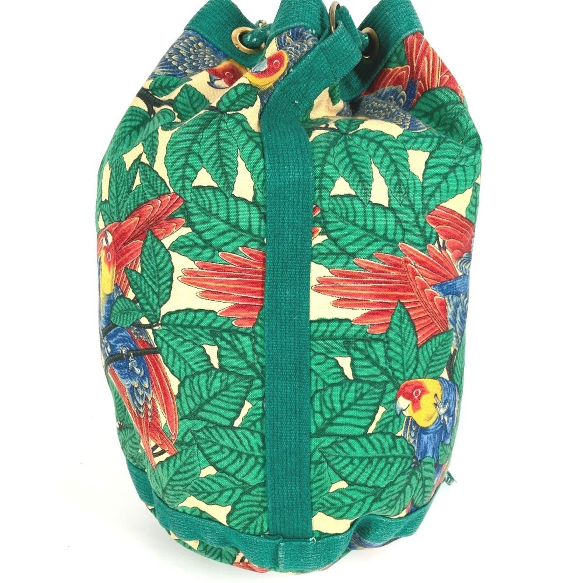 Hermes Green Multi-Color Cotton Shoulder Bag (Pre-Owned)