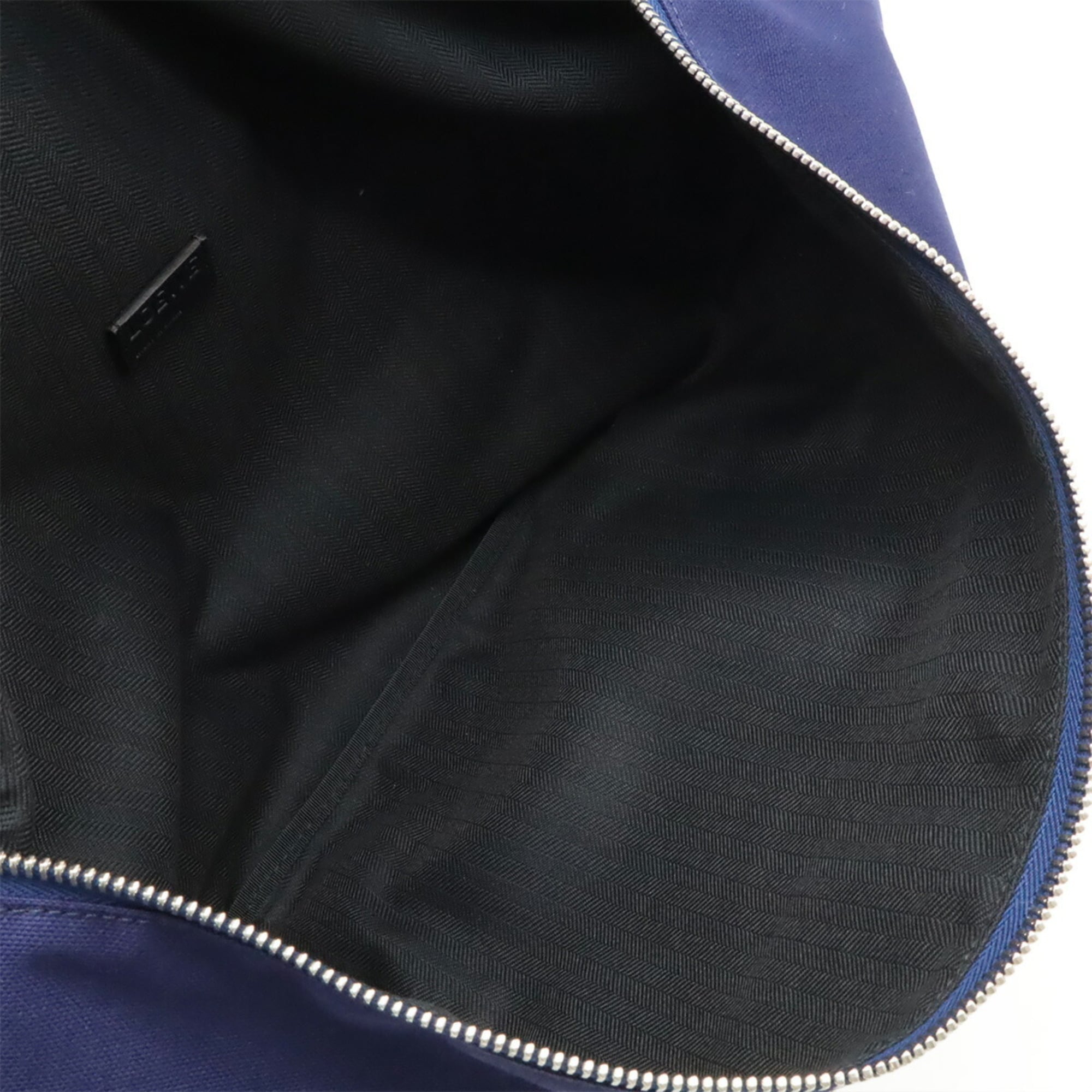 Loewe Blue Navy Canvas Leather Shoulder Bag Sling Bag (Pre-Owned)