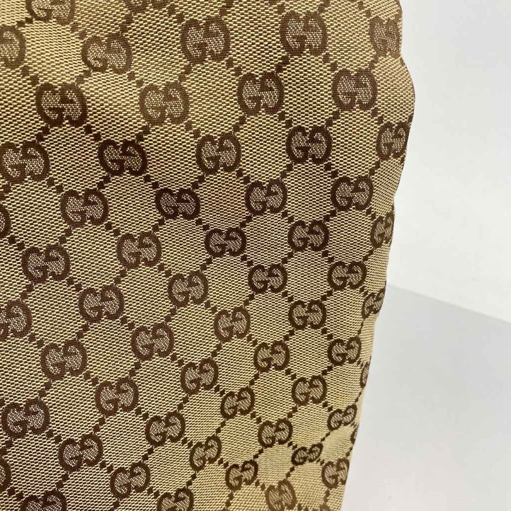 Gucci Beige Brown Canvas Tote Bag (Pre-Owned)