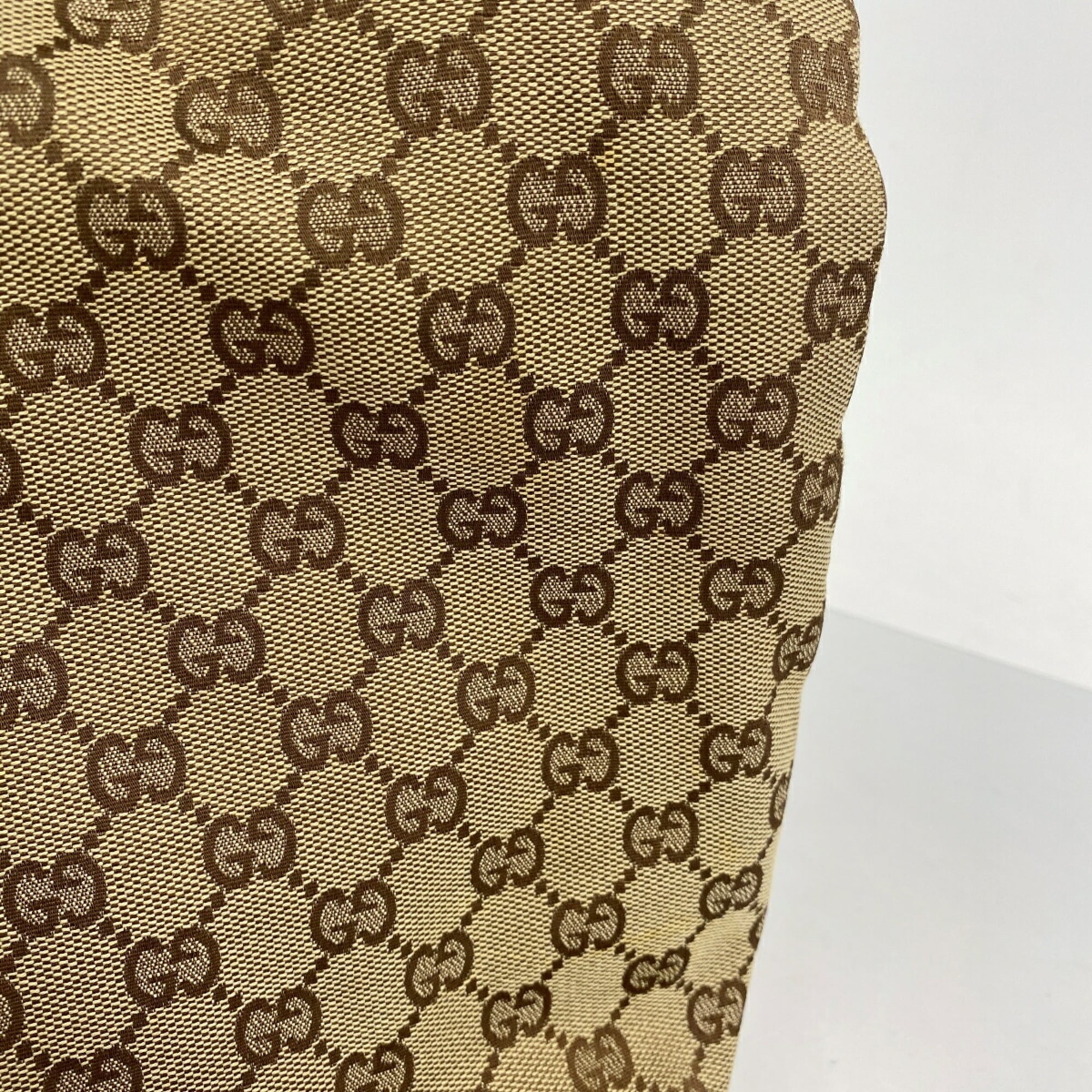 Gucci Beige Brown Canvas Tote Bag (Pre-Owned)