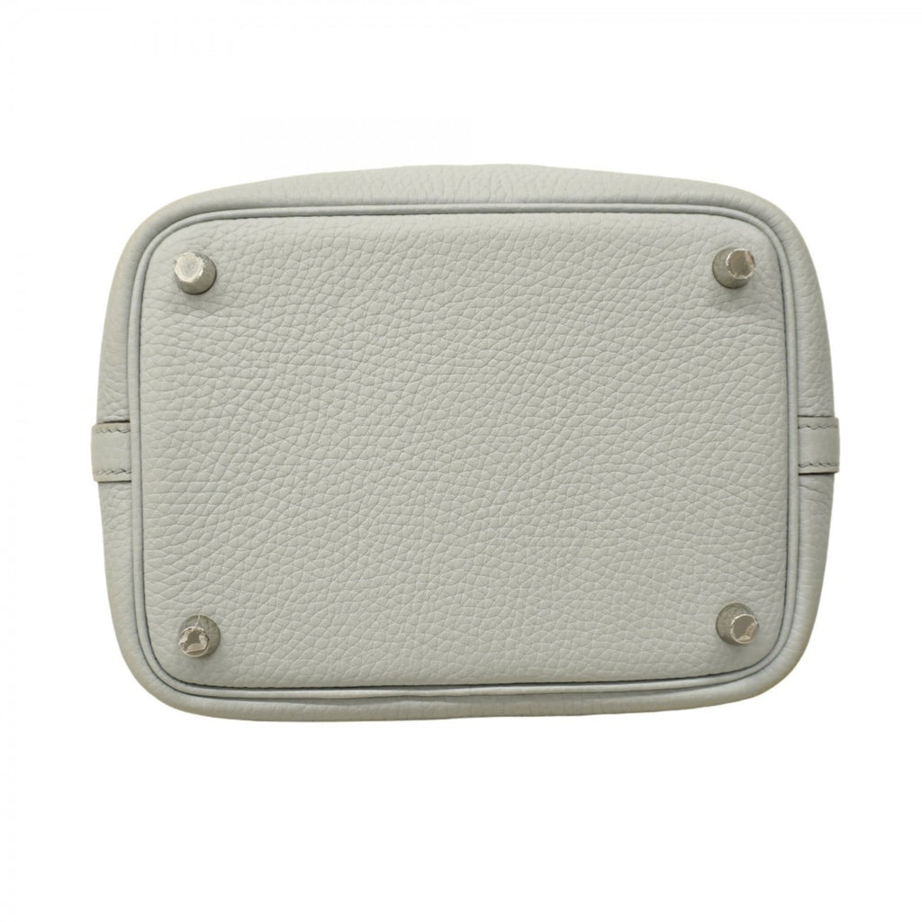 Hermes Silver Taurillon Clemence Leather Handbag (Pre-Owned)