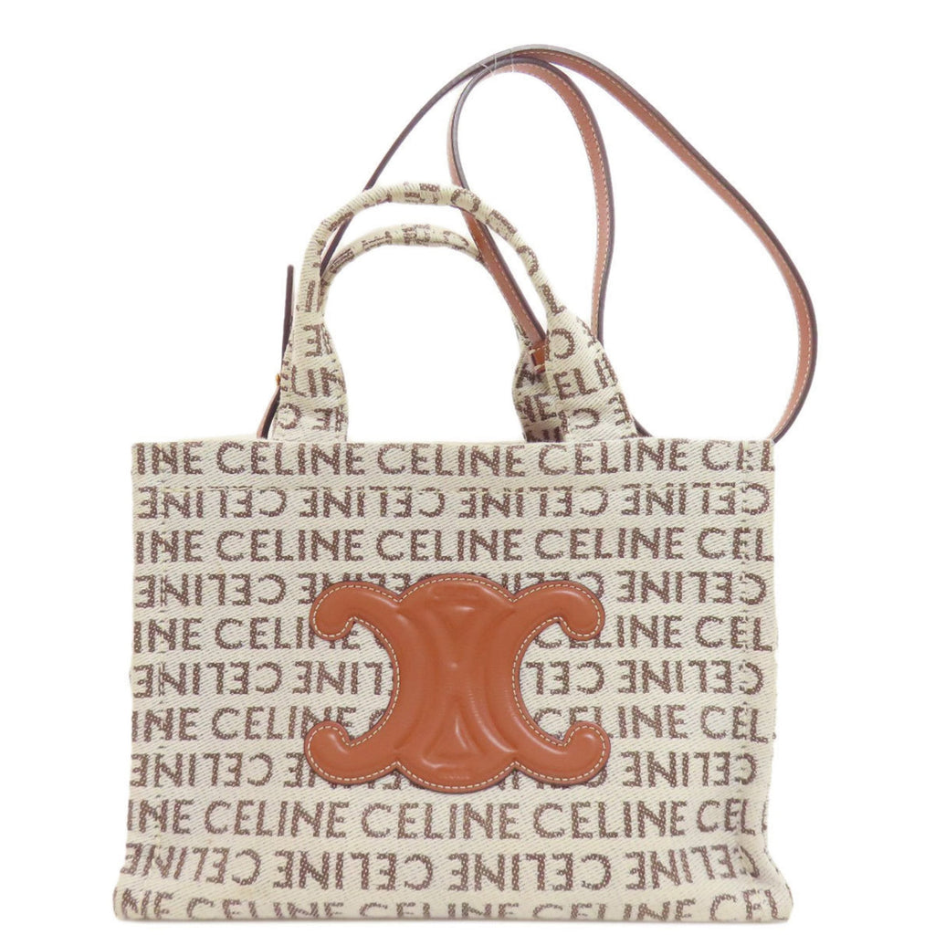 Celine White Canvas Handbag (Pre-Owned)