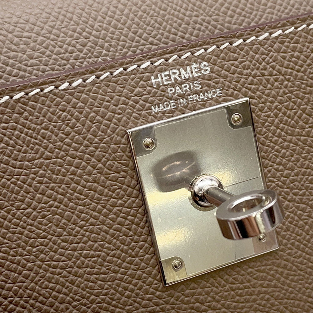 Hermes Kelly Etoupe Gray Epsom Leather Handbag (Pre-Owned)