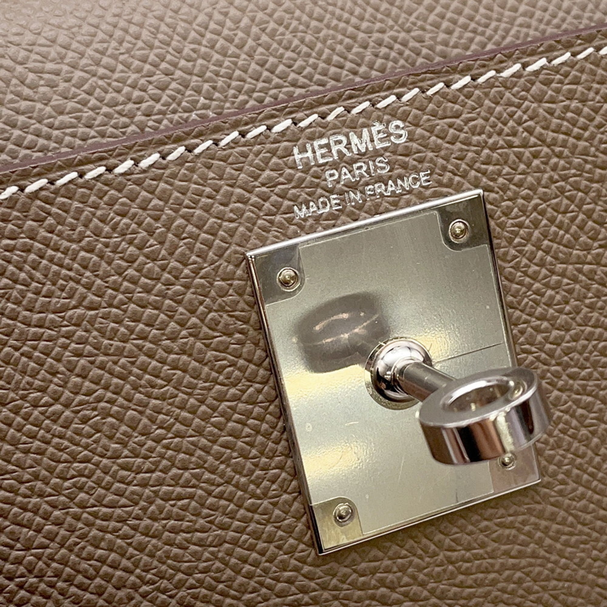 Hermes Kelly Etoupe Gray Epsom Leather Handbag (Pre-Owned)