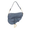 Christian Dior Blue Denim Saddle Bag Shoulder Bag (Pre-Owned)