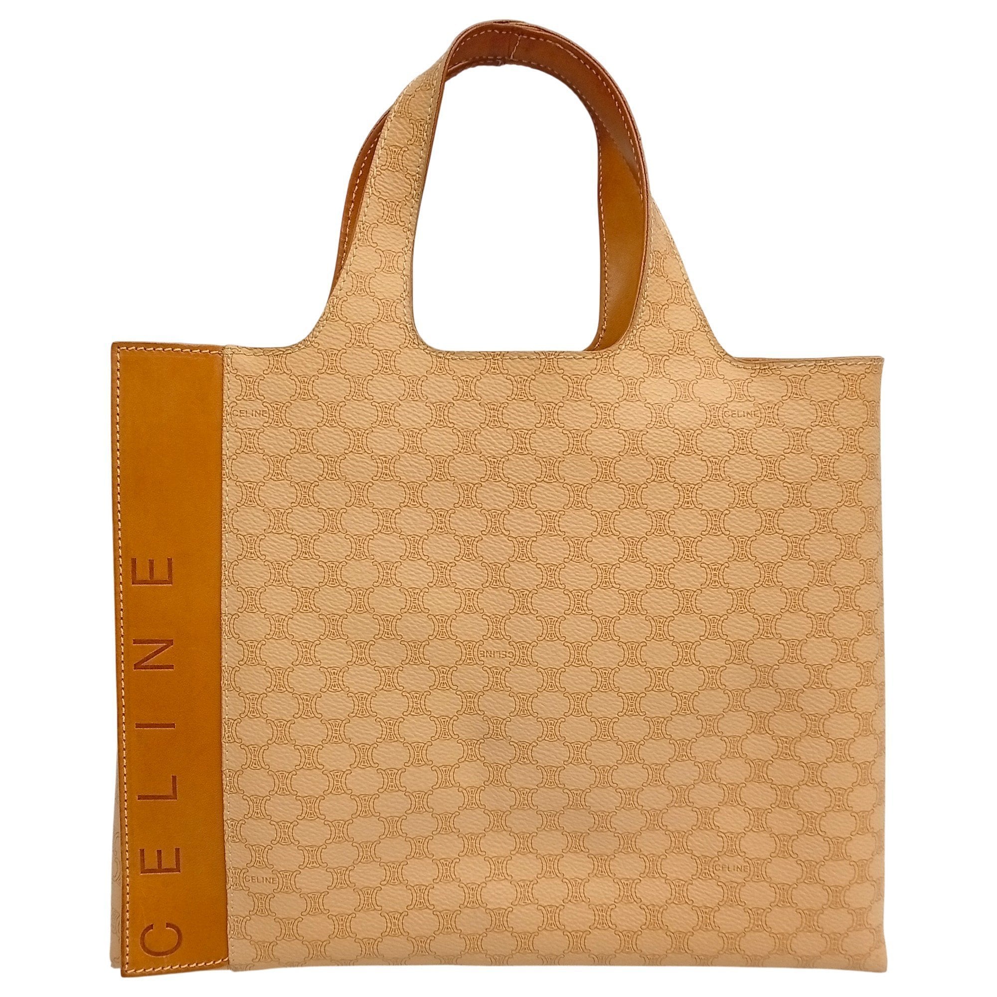 Celine Beige Brown Pvc Leather Handbag Tote Bag (Pre-Owned)