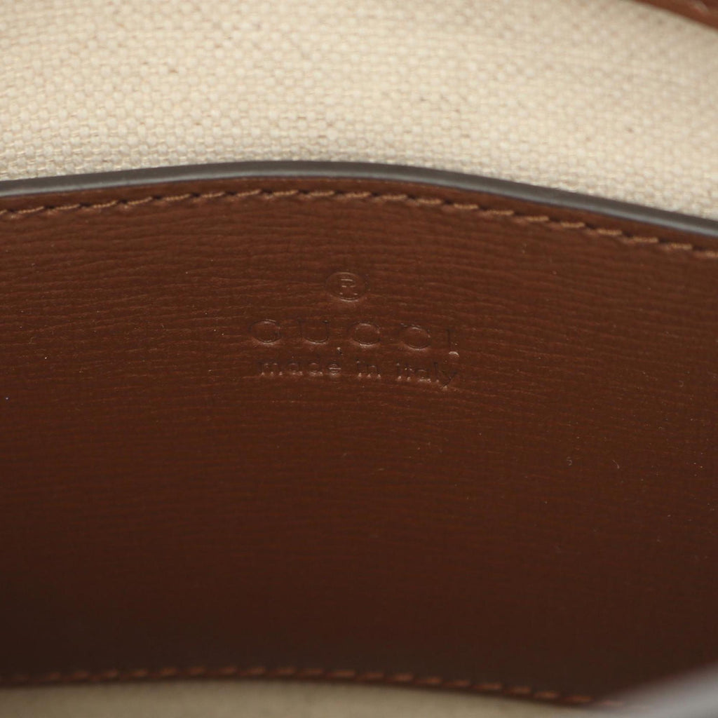Gucci Beige Brown Coated Canvas Leather Handbag (Pre-Owned)