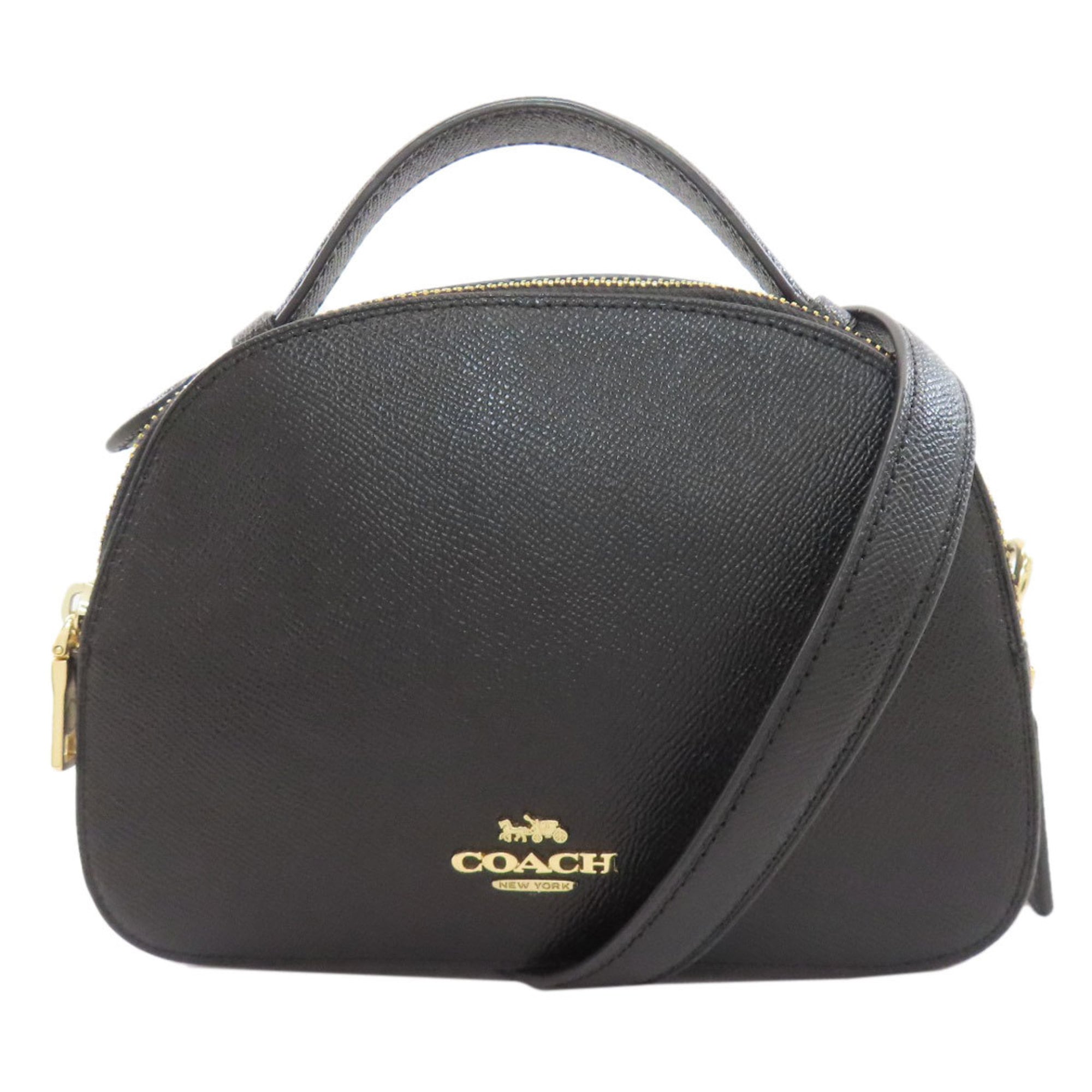 Coach Black Leather Handbag (Pre-Owned)